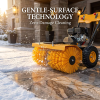 Tracteur de jardin de haute qualité à essence avec démarrage électrique, moteur 6,5 CV, déneigeuse, souffleuse à neige, balayeuse à chenilles économique, efficacité 4000 m/h