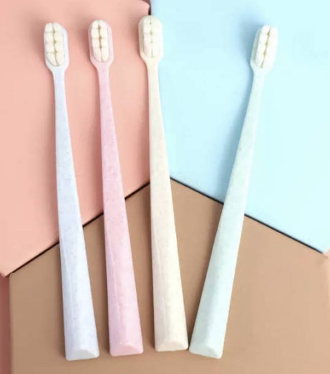 Новинка 2022 Экологически чистая мягкая 100% биоразлагаемая зубная щетка пшеничная биоразлагаемая зубная щетка Nano для взрослых и детей
