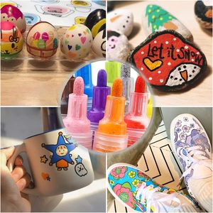 12/24/36 Colors Acrylic Paint Markers Set Water-Based Art Marker Pen 2mm Fine Tip for DIY Craft Canvas Ceramic Glass <b>Stone</b> - Product Image 3