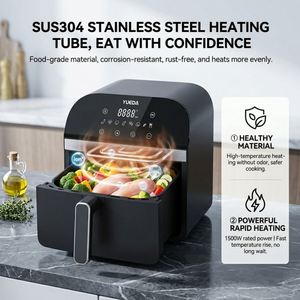 Friteuse à air familiale 6L avec fenêtre visible, en acier inoxydable SUS304, panneau tactile numérique, 8 menus prédéfinis pour une friture saine sans huile - Product Image 3