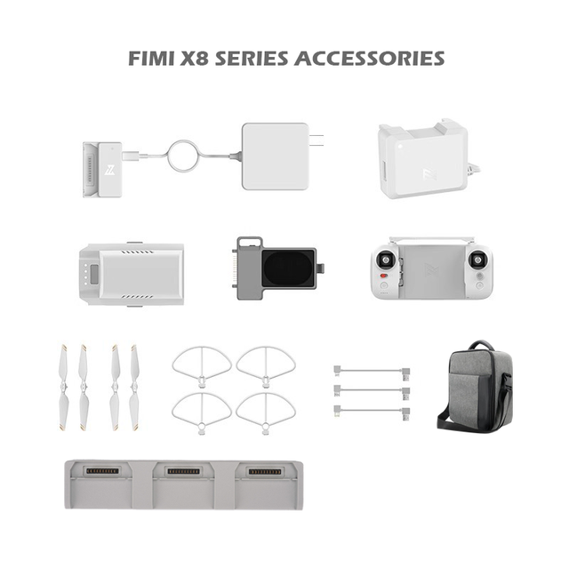 Fimi X8 Series Accessories Battery Propeller Blade 4G Module Megaphone Data Cable Charger Remote Control ABS Material