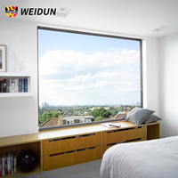 Ventana Moderna de Doble Vidrio Aislante Acústico WEIDUN, Ventana Grande de Techo a Piso con Marco de Aleación de Aluminio, para Sala de Estar y Cocina