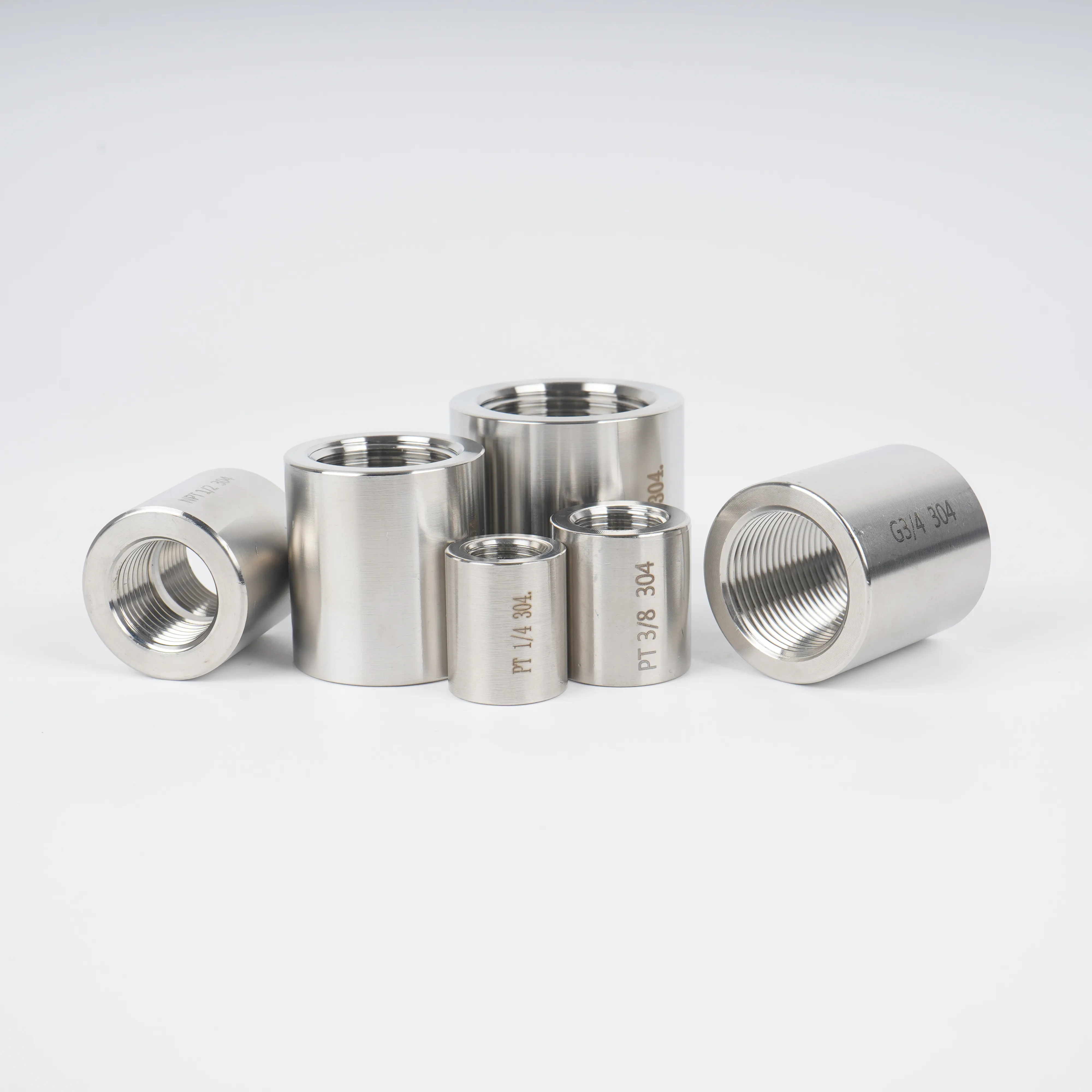 Stainless steel 304 high-pressure inner thread straight pipe, inner thread through thread tapered pipe