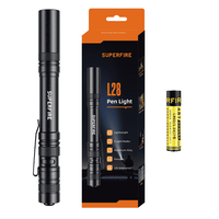Lampe torche LED compacte portable L28, étanche IP44, rechargeable, zoomable, en alliage d'aluminium, EDC, poche, noir, 6000K, lumière du jour