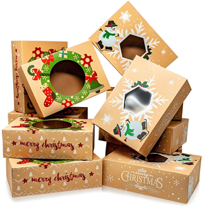 Emballage de boîte à gâteaux de Noël élégant Boîte-cadeau sur le thème des vacances <span class=keywords><strong>pour</strong></span> la boulangerie et la <span class=keywords><strong>confiserie</strong></span> - Product Image 4