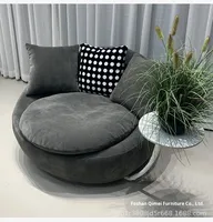 Fauteuil pivotant minimaliste italien en coquille d'œuf OEM, canapé inclinable rond individuel personnalisé avec table basse à plateau pour salon et hôtel