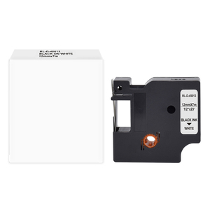Совместимые ленты для ламинирования 45013, совместимые с <span class=keywords><strong>Dymo</strong></span> D1, 12 мм*7 м, черные на белом фоне - Product Image 1