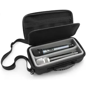 2 Wireless Microphone Carry Case Compatible With Wireless Mic System Handheld Microphones Dual Mic Waterproof Bag