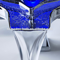 Lavabo contemporain lumières LED robinet de salle de bain robinet d'évier thermostatique européen bassin de capteur de température chaud froid
