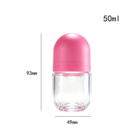 Flacons à bille en verre rechargeables de 50 ml, uniques et mignons, en forme de capsule, pour la fabrication de déodorants, d'huiles essentielles et de soins de la peau DIY