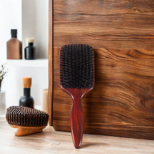 Cepillo y Peine Desenredante de Madera Clásico Portátil al por Mayor, Masajeador de Cuero Cabelludo Redondo para Cabello Rizado, Uso Doméstico - Product Image 5