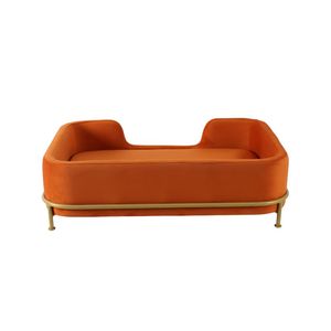 Moderne Luxe Hondenbedden Goud Metalen Decoratie Woonkamer Huisdier <span class=keywords><strong>Bed</strong></span> Afneembare Cover Pet Slaapbank - Product Image 5
