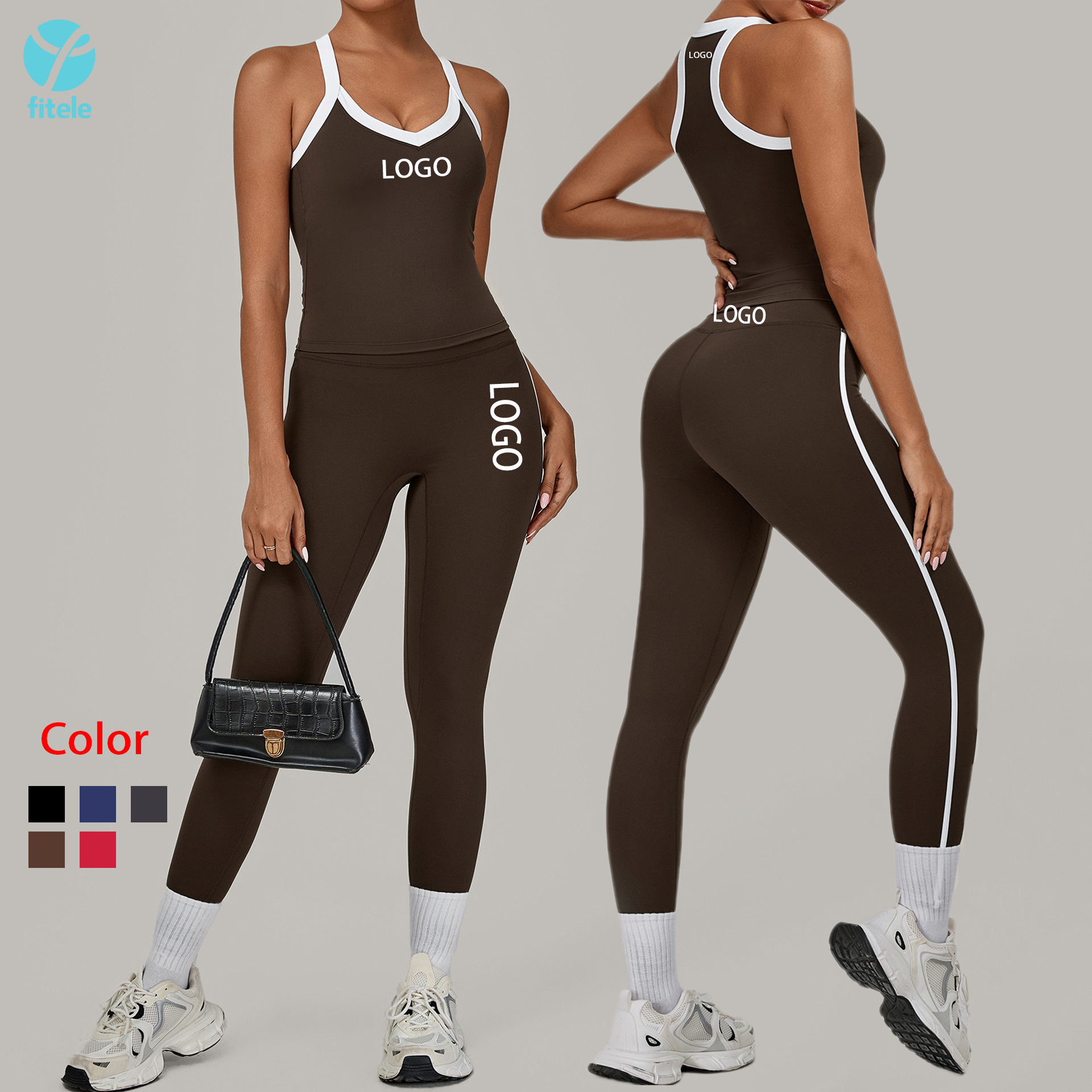 Custom Butt Lift Leggings Seamless Tank Top Yoga Set for Women Plus Size Workout Running Activewear with Logo Waist New Design