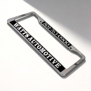 Cadre de <span class=keywords><strong>plaque</strong></span> <span class=keywords><strong>d</strong></span>'<span class=keywords><strong>immatriculation</strong></span> en alliage de zinc, couleur personnalisée, logo, pour marquage de flotte de voitures de service, compatible multi-véhicules, économique, pour restauration automobile - Product Image 5