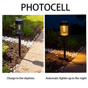 Stainless Steel Tungsten Bulb Solar Pathway <strong>Lights</strong> IP54 Waterproof <strong>Light</strong> Sensor 360 Beam for Garden Lawn Walkway Driveway - Product Image 3
