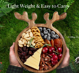 Bandeja de Navidad de madera Tablero de madera decorativo Forma de alce Plato de servicio <span class=keywords><strong>Vajilla</strong></span> de vacaciones Asta de Navidad Frutero Natural - Product Image 4