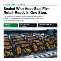 Plateau de préparation de repas en PP de qualité alimentaire à 3 compartiments, personnalisable en gros, thermoscellable, compatible micro-ondes et réfrigérateur pour plats préparés
