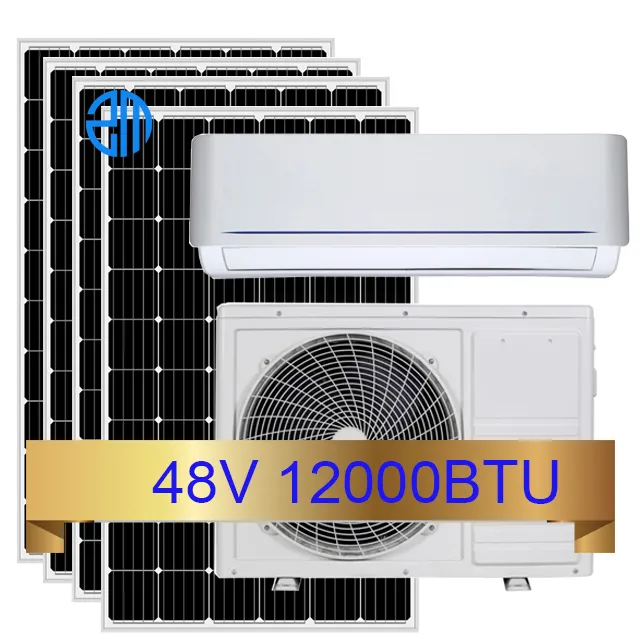 12000btu 1,5 PS 1 Tonne 100% Solar DC 48V Batterie betriebene Hybrid Split Solar Klimaanlage