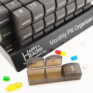 NBBLUESKY 31-Day Weekly Pill Organizer Precio de fábrica Conveniente Fácil de llevar Plástico PP Caja de medicamentos Estuches de almacenamiento - Product Image 2