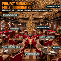 Ensemble de meubles de restaurant modernes JEILI, tables de restaurant personnalisées et chaises en cuir pour les projets d'aménagement intérieur d'hôtels et de cafés