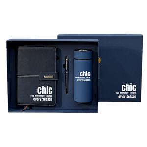 Set de Regalo Corporativo Premium: Diario de Cuero Personalizado al por Mayor y Vaso de Acero Inoxidable - Product Image 1