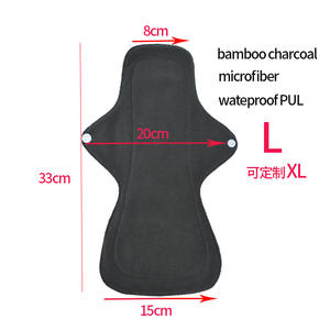 Heißer Verkauf Wieder verwendbares wasch bares Tuch Menstruation periode Pads Bambus kohle Baumwolle Damen binde - Product Image 6