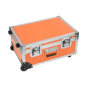 Factory Custom Aluminum Flight Case Heavy Duty Aluminum Equipment Truck Rolling Toolbox With Trolley System