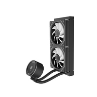 Refroidisseur de processeur AIO 240 mm avec refroidissement par eau, tête rotative ARGB Infinity Mirror, 280 W TDP, ventilateur PWM noir pour boîtier d'ordinateur