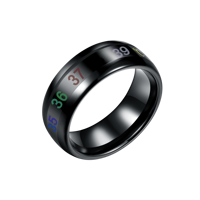 Bague intelligente en carbure de tungstène noire, vintage, à changement de couleur selon la température corporelle, pour la vente en gros de bijoux