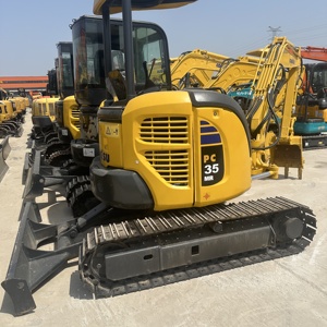 Excavadora usada bien mantenida Komatsu PC35MR Cabina abierta Mini excavadora sobre orugas PC18MR PC30MR PC40MR PC55MR para Venta barata - Product Image 3