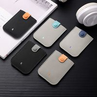 Dompet Kartu Mini Lipat Berlapis Desain Baru dari PU Ultra Tipis, Tempat Kartu Bank, Tempat Kartu Identitas, Tempat Kartu Nama