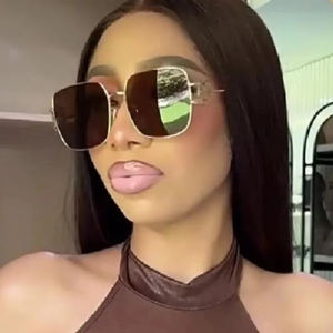 Брендовые дизайнерские Квадратные Солнцезащитные очки женские <span class=keywords><strong>2025</strong></span> модные роскошные большие солнцезащитные очки Женские винтажные уникальные металлические цветочные украшения Oculos - Product Image 3