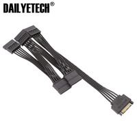 15 Pines de alimentación SATA extensión de Cable de disco duro 1 macho a 5 hembra del adaptador del divisor del disco duro Expansion Cable (60CM)