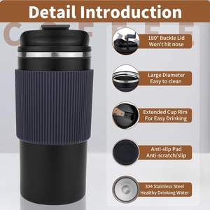 Mug isotherme de voyage avec presse à café, gobelet avec piston à café. Tasse isotherme pour café et thé infusés à la main - Product Image 4