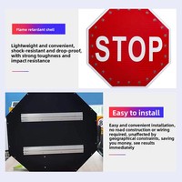 Panneau de signalisation routière LED solaire en aluminium, panneau STOP, signalisation de vitesse, signalisation d'avertissement de vitesse limite