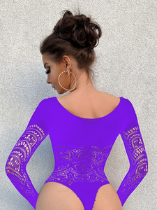 Lingerie <span class=keywords><strong>Sexy</strong></span>, Bikini, Aderente, Senza Schienale, Tuta Intera a Tre Punti con Maniche Lunghe - Product Image 4