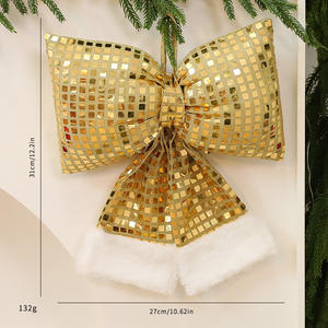 Nuovo Design Fiocchi Natalizi a Specchio con Paillettes, Decorazioni per Alberi, Addobbi da Appendere per Vetrine di Hotel, Forniture per Decorazioni - Product Image 6