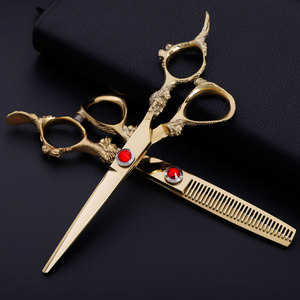 Kawamoto Hairdressing Scissors 6-Inch Dragon Handle Professional Flat Thinning Shears Multiple Colors Right-Handed - Product Image 4