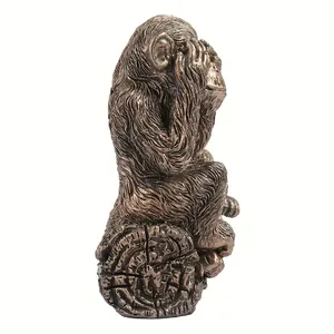 <span class=keywords><strong>3</strong></span> statues de singe sage-N'entendez pas le mal, ne voyez pas le mal, ne dites pas le mal, symboles japonais de bonne chance, finition bronze antique, lourd - Product Image 3
