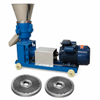 Machine à granulés d'aliments pour animaux en acier au carbone électrique 220V/380V avec matrice et rouleau de rechange pour poulets, porcs, bovins, moutons 200kg/h