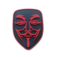 Masque de combat en forme de V prêt à être expédié, patch 3D personnalisé en caoutchouc PVC pour gilets tactiques, vestes, casques