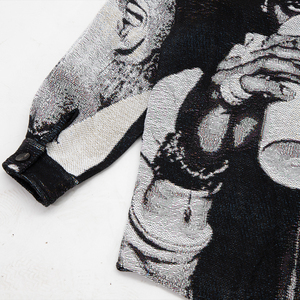 Giacca in Tessuto Jacquard Personalizzata, Abbigliamento Vintage da <span class=keywords><strong>Uomo</strong></span> Stile Streetwear, Produzione Cinese - Product Image 5