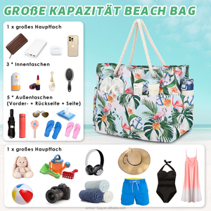 Bolsa de Playa Personalizada de Gran Capacidad, Bolsa de Gimnasio de Alta Calidad para Mujer, Bolsa de Viaje, Bolsa de Hombro, Bolsa de Lona para Viajes a la Playa o Piscina - Product Image 3