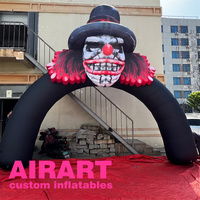 Arche Gonflable Noire Clown en Tissu Oxford 420D – Entrée Gonflable Portable et Durable pour Événements d'Halloween