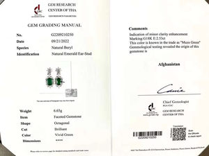 ต่างหูมรกตทรงหยดน้ำระดับพรีเมียม 2.53 กะรัต GRC มรกตสีเขียวสดใสธรรมชาติแท้ ทองคำขาว 18K สำหรับผู้หญิง - Product Image 6