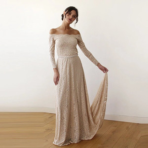 Robe de mariée champagne avec traîne # 1148 - Product Image 3
