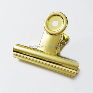 <span class=keywords><strong>Bureau</strong></span> école 63mm or grand grand classeur pince bouledogue pince alimentaire scellage sac pince ronde Logo métal trombone pour A4 A5 - Product Image 1