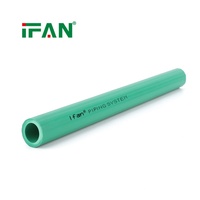 Труба IFAN Pure PPR PN25 4м, зеленая, с внешней ребристой поверхностью, первоклассная водопроводная труба, соответствующая стандартам DIN 8077/8078