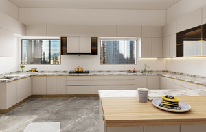 Mobili da Cucina Moderni in <span class=keywords><strong>Vendita</strong></span>, Finitura Opaca Bianca Antigraffio, Armadietti su Misura per Progetti e Abitazioni - Product Image 2