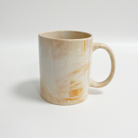 Tasse en céramique glaçure nuage multicolore pour tasse de brosse à dents avec poignée bain de bouche imprimé glaçure marbre personnaliser tasse